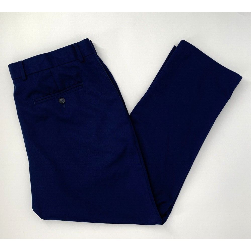 Perry Ellis Blue Slim Fit Flat Front Straight Leg Men's Pants‎ Size W36 L30 - Picture 7 of 7
